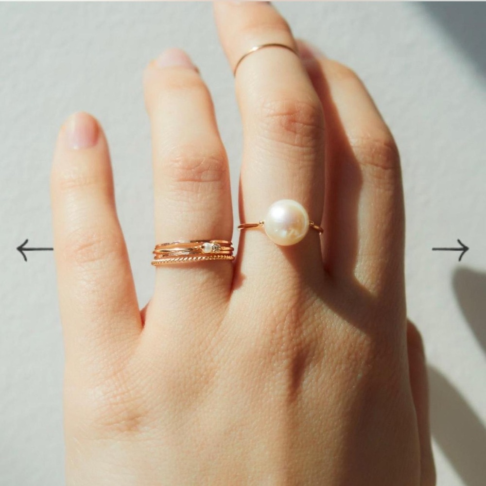 Catbird NYC gold gumball pearl ring size 10 - Picture 5 of 9